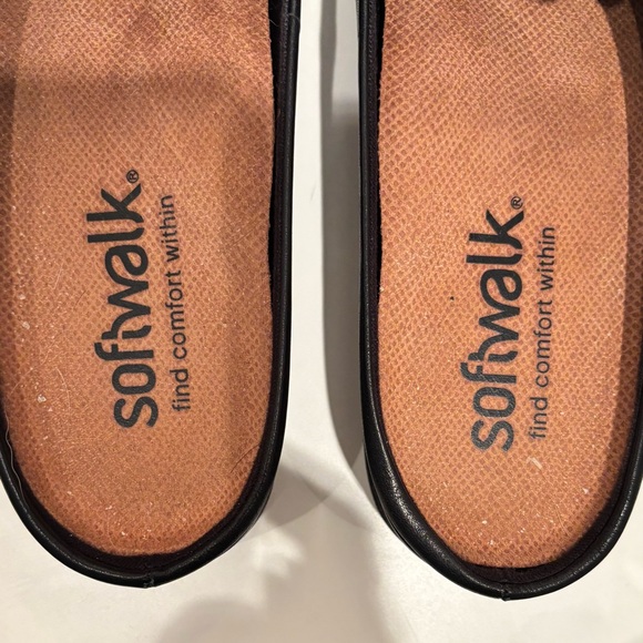 SoftWalk Women's Black Mules Walcott Slip On Slide Black Leather Size 9N - Picture 4 of 4